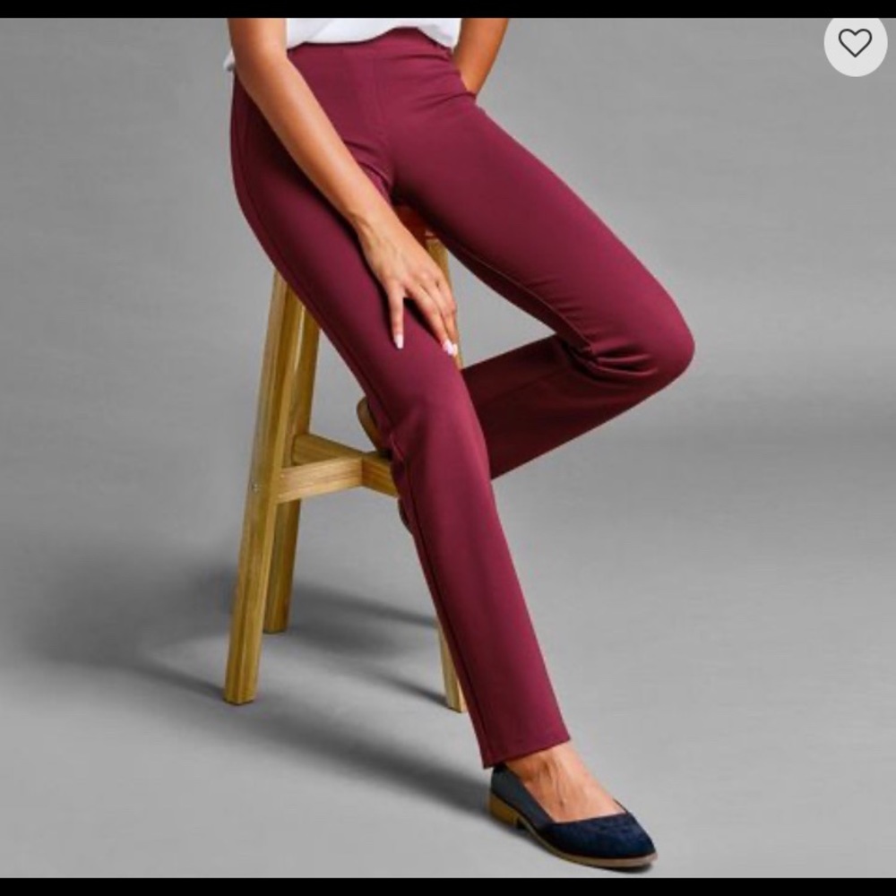 Betabrand Yoga-Work Pants, NWT, M, Deep Garnet